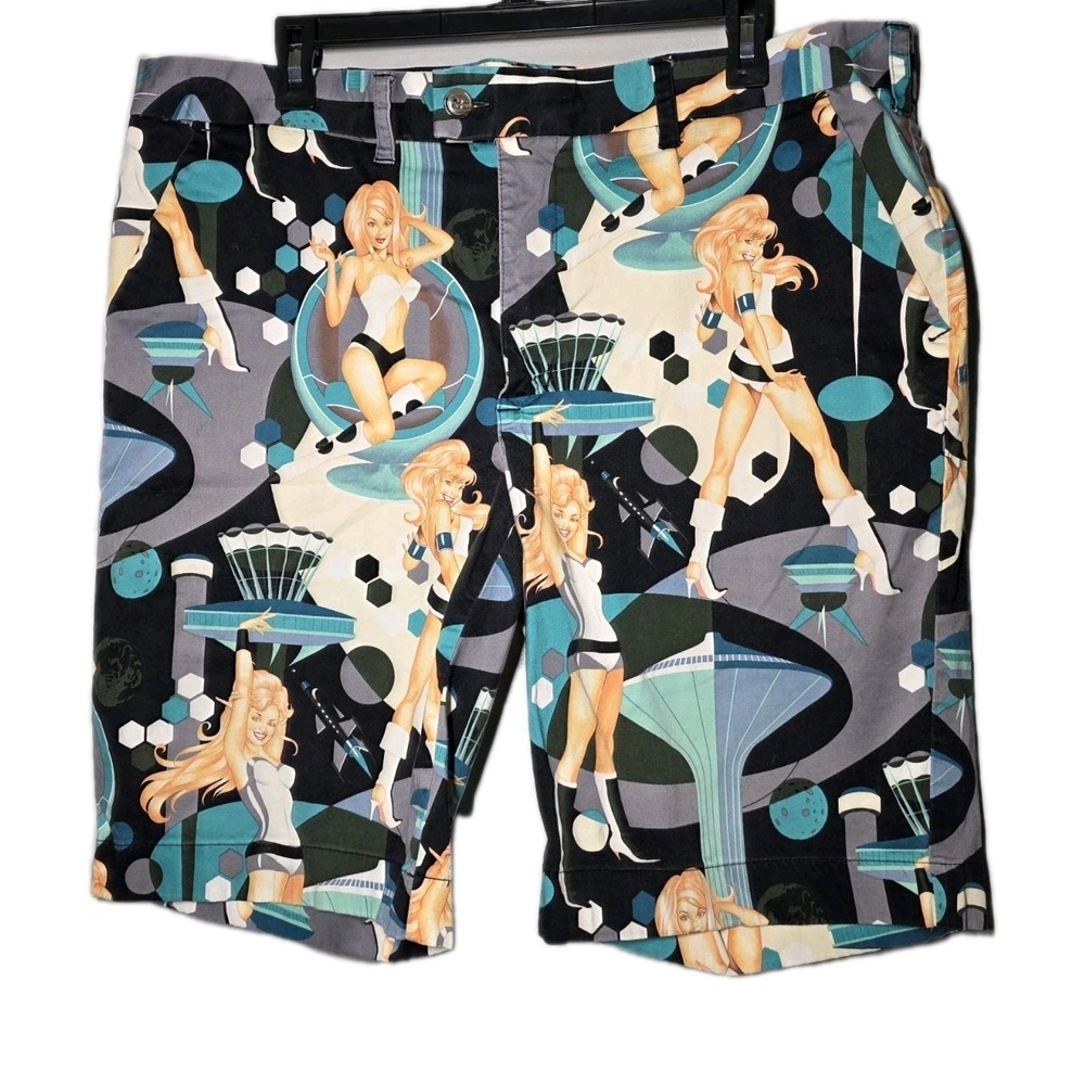 Loudmouth Mens Size 40 Golf Hawaiian Pinup Girl Floral Shorts